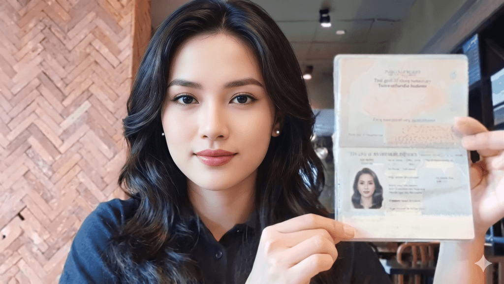 Mẫu video selfie cầm hộ chiếu